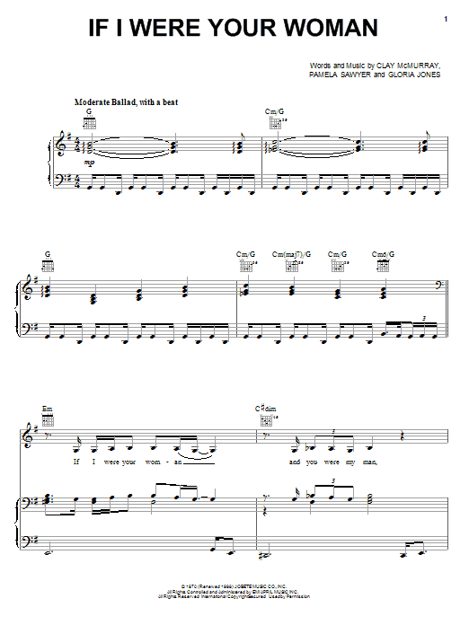 Preview Gladys Knight & The Pips If I Were Your Woman Pop sheet music, notes and chords for Piano, Vocal & Guitar (Right-Hand Melody), SKU: 22260 sheet music, piano notes, chords, guitar tabs, score, transpose, transcribe, how to play, guide, download, learn, tutorial, progression, song, artist, awards, billboard, mtv, vh1, tour, single, album, release