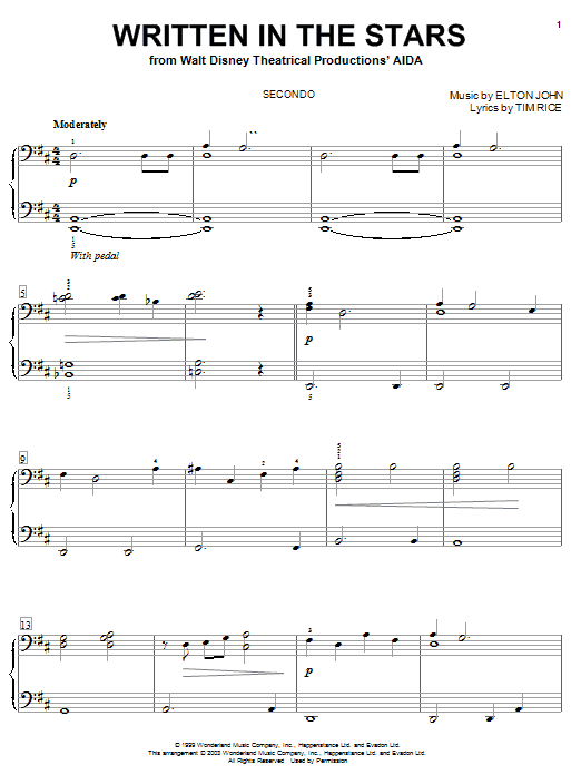 Preview Elton John & LeAnn Rimes Written In The Stars Pop sheet music, notes and chords for Piano Duet, SKU: 22364 sheet music, piano notes, chords, guitar tabs, score, transpose, transcribe, how to play, guide, download, learn, tutorial, progression, song, artist, awards, billboard, mtv, vh1, tour, single, album, release