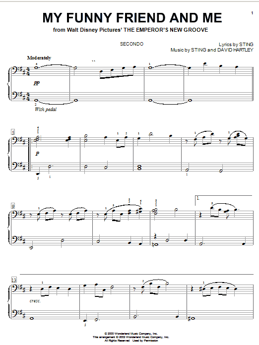 Preview Sting My Funny Friend And Me Children sheet music, notes and chords for Piano Duet, SKU: 22367 sheet music, piano notes, chords, guitar tabs, score, transpose, transcribe, how to play, guide, download, learn, tutorial, progression, song, artist, awards, billboard, mtv, vh1, tour, single, album, release