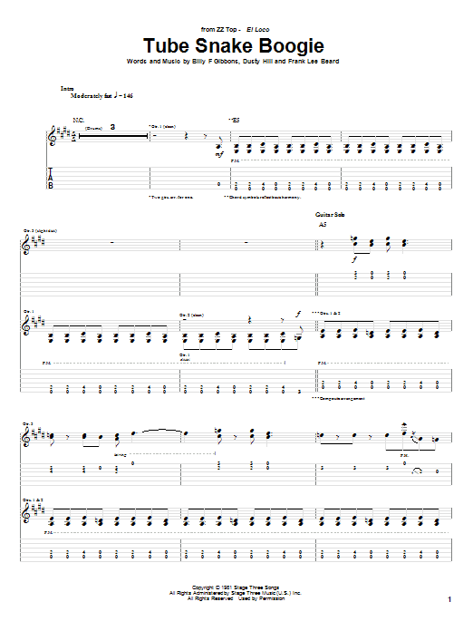 Preview ZZ Top Tube Snake Boogie Pop sheet music, notes and chords for Guitar Tab, SKU: 22528 sheet music, piano notes, chords, guitar tabs, score, transpose, transcribe, how to play, guide, download, learn, tutorial, progression, song, artist, awards, billboard, mtv, vh1, tour, single, album, release