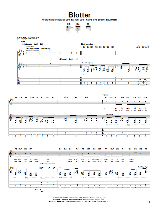 Preview Stone Sour Blotter Metal sheet music, notes and chords for Guitar Tab, SKU: 22537 sheet music, piano notes, chords, guitar tabs, score, transpose, transcribe, how to play, guide, download, learn, tutorial, progression, song, artist, awards, billboard, mtv, vh1, tour, single, album, release