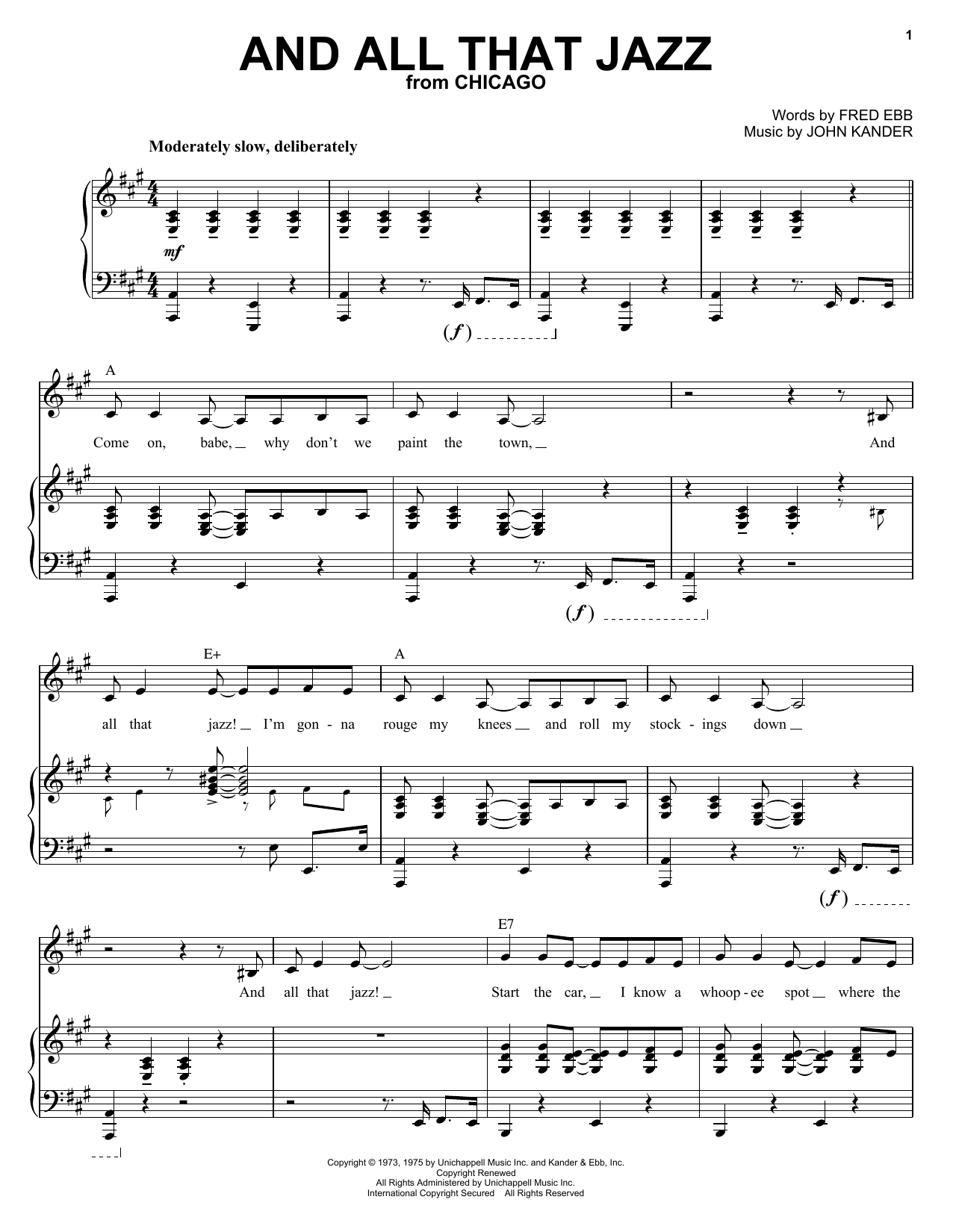 Preview Kander & Ebb And All That Jazz Jazz sheet music, notes and chords for Piano & Vocal, SKU: 22551 sheet music, piano notes, chords, guitar tabs, score, transpose, transcribe, how to play, guide, download, learn, tutorial, progression, song, artist, awards, billboard, mtv, vh1, tour, single, album, release