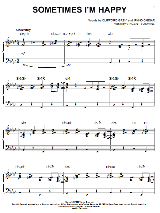 Preview Benny Goodman Sometimes I'm Happy Jazz sheet music, notes and chords for Piano, SKU: 22611 sheet music, piano notes, chords, guitar tabs, score, transpose, transcribe, how to play, guide, download, learn, tutorial, progression, song, artist, awards, billboard, mtv, vh1, tour, single, album, release