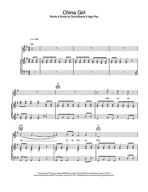 Preview David Bowie China Girl Rock sheet music, notes and chords for Violin, SKU: 22797 sheet music, piano notes, chords, guitar tabs, score, transpose, transcribe, how to play, guide, download, learn, tutorial, progression, song, artist, awards, billboard, mtv, vh1, tour, single, album, release