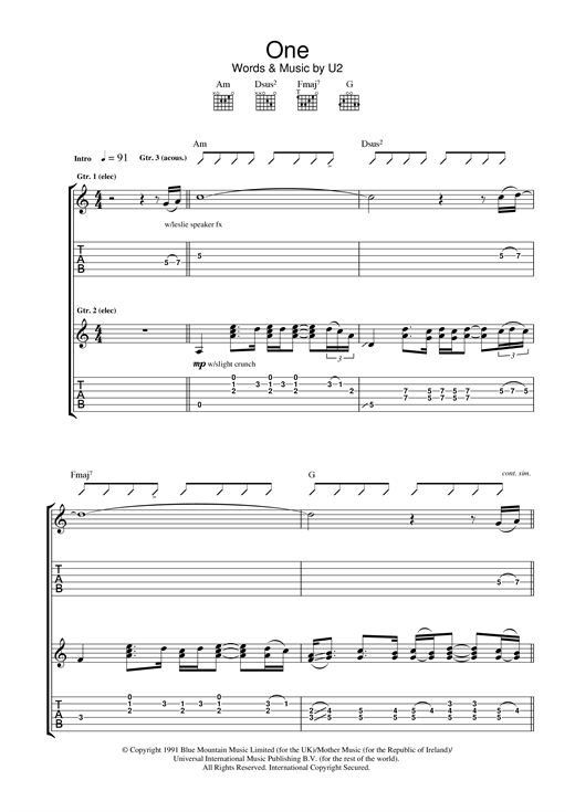 Preview U2 One Pop sheet music, notes and chords for Guitar Tab, SKU: 22895 sheet music, piano notes, chords, guitar tabs, score, transpose, transcribe, how to play, guide, download, learn, tutorial, progression, song, artist, awards, billboard, mtv, vh1, tour, single, album, release