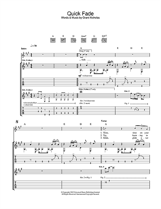 Preview Feeder Quick Fade Pop sheet music, notes and chords for Guitar Tab, SKU: 22934 sheet music, piano notes, chords, guitar tabs, score, transpose, transcribe, how to play, guide, download, learn, tutorial, progression, song, artist, awards, billboard, mtv, vh1, tour, single, album, release