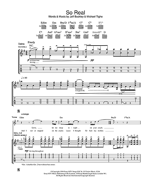 Preview Jeff Buckley So Real Pop sheet music, notes and chords for Guitar Tab, SKU: 22984 sheet music, piano notes, chords, guitar tabs, score, transpose, transcribe, how to play, guide, download, learn, tutorial, progression, song, artist, awards, billboard, mtv, vh1, tour, single, album, release