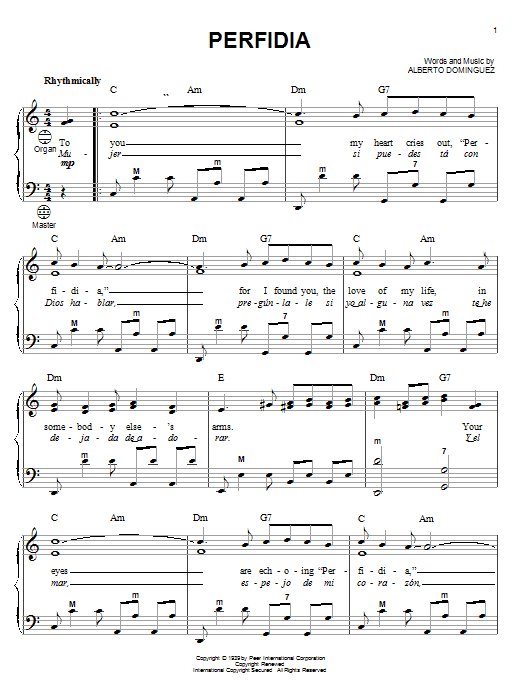 Preview Alberto Dominguez Perfidia Jazz sheet music, notes and chords for Accordion, SKU: 23040 sheet music, piano notes, chords, guitar tabs, score, transpose, transcribe, how to play, guide, download, learn, tutorial, progression, song, artist, awards, billboard, mtv, vh1, tour, single, album, release