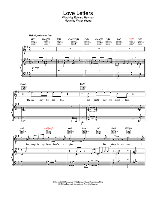 Preview Diana Krall Love Letters Jazz sheet music, notes and chords for Piano, Vocal & Guitar, SKU: 23065 sheet music, piano notes, chords, guitar tabs, score, transpose, transcribe, how to play, guide, download, learn, tutorial, progression, song, artist, awards, billboard, mtv, vh1, tour, single, album, release