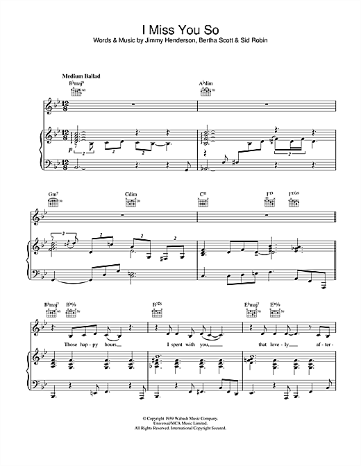 Preview Diana Krall I Miss You So Jazz sheet music, notes and chords for Piano, Vocal & Guitar, SKU: 23073 sheet music, piano notes, chords, guitar tabs, score, transpose, transcribe, how to play, guide, download, learn, tutorial, progression, song, artist, awards, billboard, mtv, vh1, tour, single, album, release