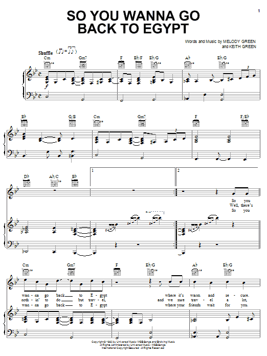 Preview Keith Green So You Wanna Go Back To Egypt Religious sheet music, notes and chords for Piano, Vocal & Guitar (Right-Hand Melody), SKU: 23089 sheet music, piano notes, chords, guitar tabs, score, transpose, transcribe, how to play, guide, download, learn, tutorial, progression, song, artist, awards, billboard, mtv, vh1, tour, single, album, release