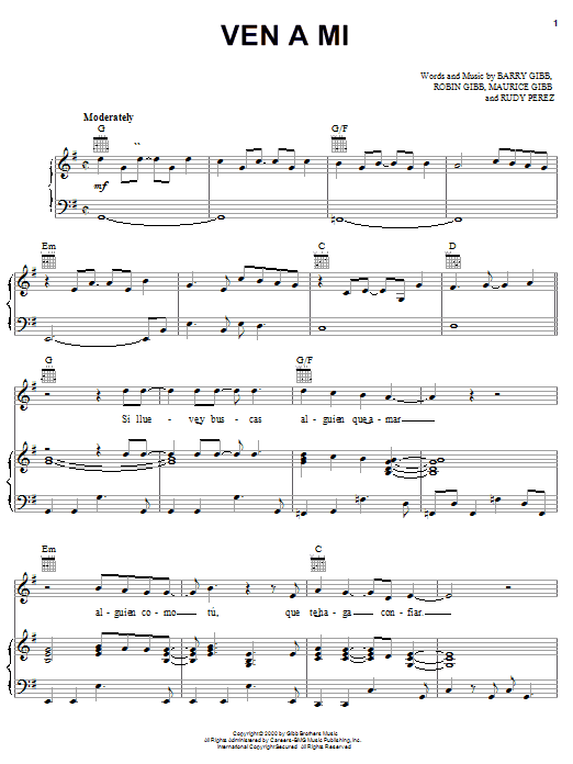 Preview Rudy Perez Ven A Mi Pop sheet music, notes and chords for Piano, Vocal & Guitar (Right-Hand Melody), SKU: 23116 sheet music, piano notes, chords, guitar tabs, score, transpose, transcribe, how to play, guide, download, learn, tutorial, progression, song, artist, awards, billboard, mtv, vh1, tour, single, album, release
