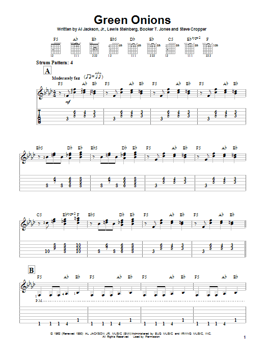 Preview Booker T. & The MG's Green Onions Folk sheet music, notes and chords for Easy Guitar Tab, SKU: 23237 sheet music, piano notes, chords, guitar tabs, score, transpose, transcribe, how to play, guide, download, learn, tutorial, progression, song, artist, awards, billboard, mtv, vh1, tour, single, album, release