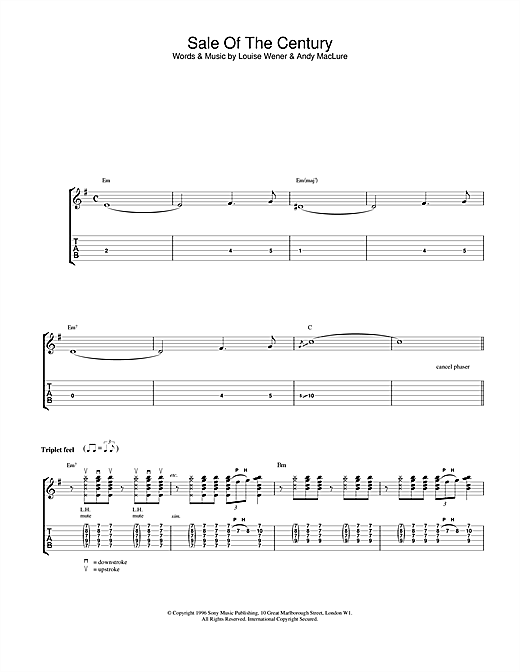 Preview Sleeper Sale Of The Century Rock sheet music, notes and chords for Guitar Tab, SKU: 23432 sheet music, piano notes, chords, guitar tabs, score, transpose, transcribe, how to play, guide, download, learn, tutorial, progression, song, artist, awards, billboard, mtv, vh1, tour, single, album, release