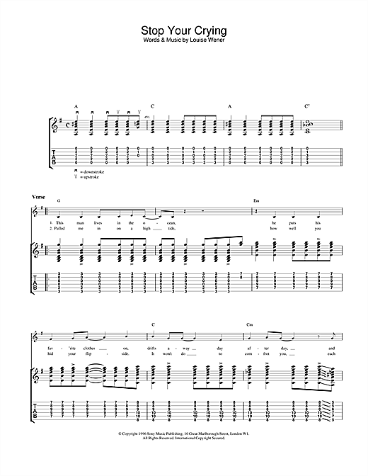 Preview Sleeper Stop Your Crying Rock sheet music, notes and chords for Guitar Tab, SKU: 23435 sheet music, piano notes, chords, guitar tabs, score, transpose, transcribe, how to play, guide, download, learn, tutorial, progression, song, artist, awards, billboard, mtv, vh1, tour, single, album, release
