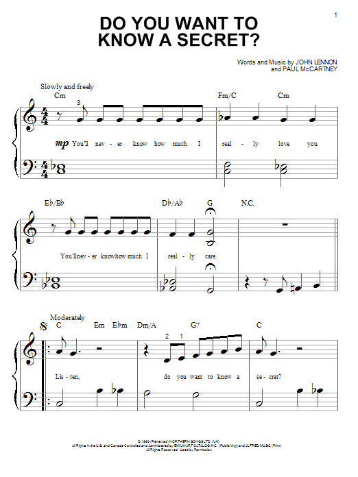 Preview The Beatles Do You Want To Know A Secret? Rock sheet music, notes and chords for Piano (Big Notes), SKU: 23445 sheet music, piano notes, chords, guitar tabs, score, transpose, transcribe, how to play, guide, download, learn, tutorial, progression, song, artist, awards, billboard, mtv, vh1, tour, single, album, release