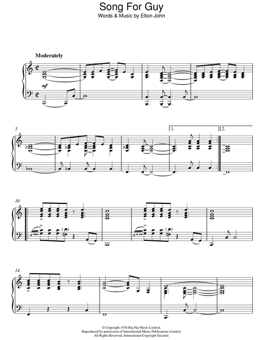 Preview Elton John Song For Guy Pop sheet music, notes and chords for Piano, SKU: 23616 sheet music, piano notes, chords, guitar tabs, score, transpose, transcribe, how to play, guide, download, learn, tutorial, progression, song, artist, awards, billboard, mtv, vh1, tour, single, album, release