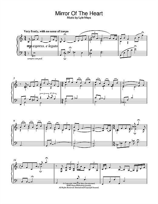 Preview Lyle Mays Mirror Of The Heart Jazz sheet music, notes and chords for Piano, SKU: 23623 sheet music, piano notes, chords, guitar tabs, score, transpose, transcribe, how to play, guide, download, learn, tutorial, progression, song, artist, awards, billboard, mtv, vh1, tour, single, album, release