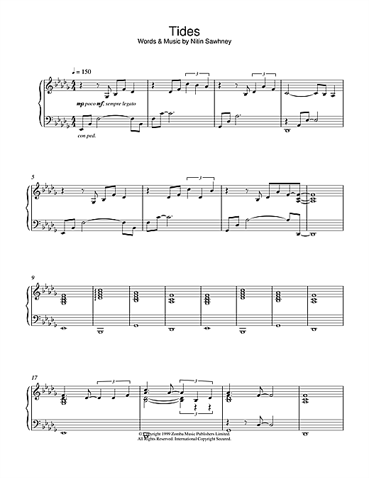 Preview Nitin Sawhney Tides World sheet music, notes and chords for Piano, SKU: 23625 sheet music, piano notes, chords, guitar tabs, score, transpose, transcribe, how to play, guide, download, learn, tutorial, progression, song, artist, awards, billboard, mtv, vh1, tour, single, album, release