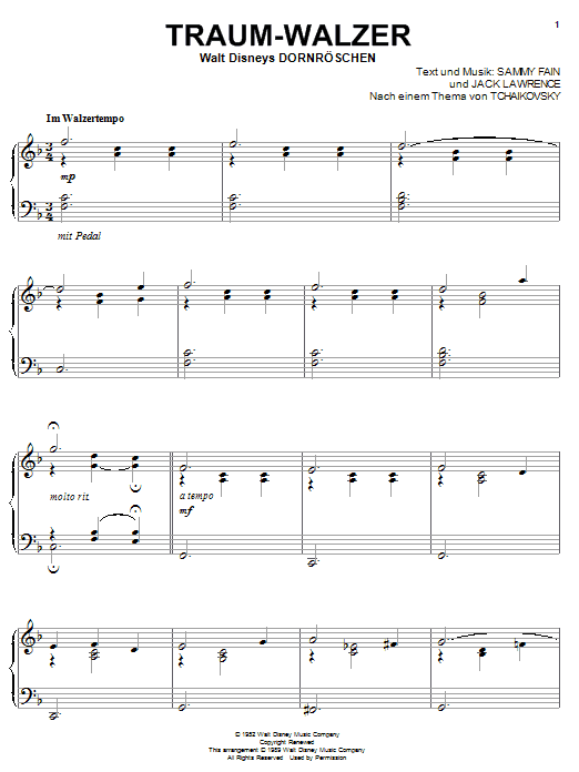 Preview Sammy Fain Traum-Walzer (Once Upon A Dream) Children sheet music, notes and chords for Piano, SKU: 23659 sheet music, piano notes, chords, guitar tabs, score, transpose, transcribe, how to play, guide, download, learn, tutorial, progression, song, artist, awards, billboard, mtv, vh1, tour, single, album, release