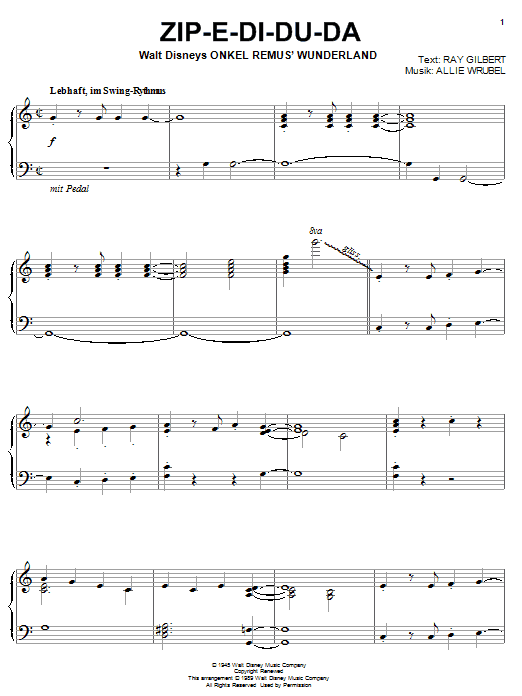 Preview Ray Gilbert Zip-A-Dee-Doo-Dah Children sheet music, notes and chords for Piano, SKU: 23661 sheet music, piano notes, chords, guitar tabs, score, transpose, transcribe, how to play, guide, download, learn, tutorial, progression, song, artist, awards, billboard, mtv, vh1, tour, single, album, release