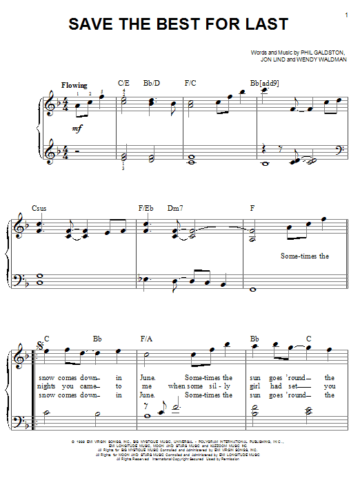 Preview Vanessa Williams Save The Best For Last Pop sheet music, notes and chords for Easy Piano, SKU: 23776 sheet music, piano notes, chords, guitar tabs, score, transpose, transcribe, how to play, guide, download, learn, tutorial, progression, song, artist, awards, billboard, mtv, vh1, tour, single, album, release