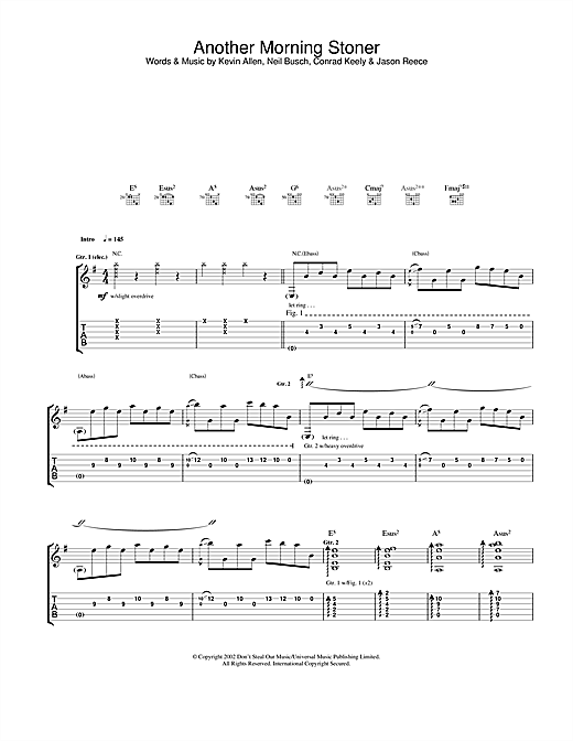 Preview ...And You Will Know Us By The Trail Of The Dead Another Morning Stoner Rock sheet music, notes and chords for Guitar Tab, SKU: 23819 sheet music, piano notes, chords, guitar tabs, score, transpose, transcribe, how to play, guide, download, learn, tutorial, progression, song, artist, awards, billboard, mtv, vh1, tour, single, album, release