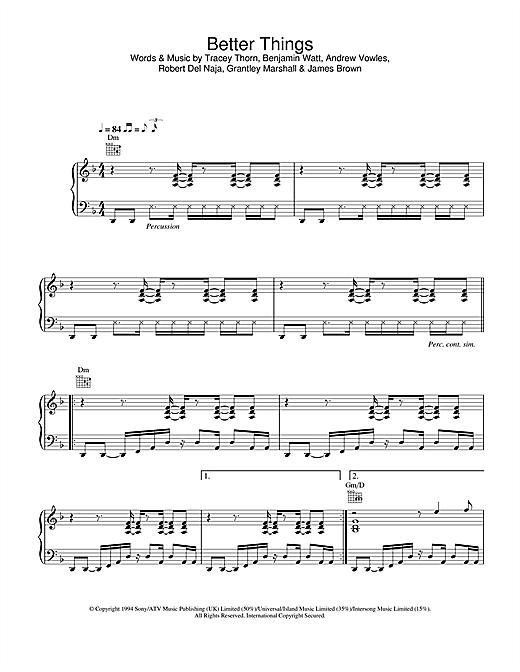 Preview Massive Attack Better Things Dance sheet music, notes and chords for Piano, Vocal & Guitar, SKU: 23852 Better Things sheet music