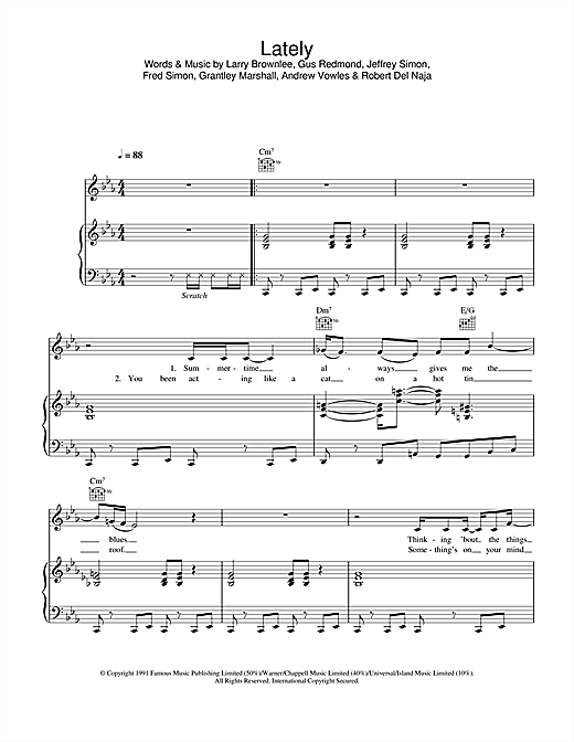 Preview Massive Attack Lately Dance sheet music, notes and chords for Piano, Vocal & Guitar, SKU: 23856 sheet music, piano notes, chords, guitar tabs, score, transpose, transcribe, how to play, guide, download, learn, tutorial, progression, song, artist, awards, billboard, mtv, vh1, tour, single, album, release
