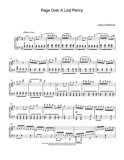 Preview Ludwig van Beethoven Rage Over A Lost Penny Classical sheet music, notes and chords for Piano, SKU: 24425 sheet music, piano notes, chords, guitar tabs, score, transpose, transcribe, how to play, guide, download, learn, tutorial, progression, song, artist, awards, billboard, mtv, vh1, tour, single, album, release