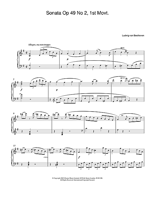 Preview Ludwig van Beethoven Sonata Op 49 No 2, 1st Movt. Classical sheet music, notes and chords for Piano, SKU: 24430 sheet music, piano notes, chords, guitar tabs, score, transpose, transcribe, how to play, guide, download, learn, tutorial, progression, song, artist, awards, billboard, mtv, vh1, tour, single, album, release