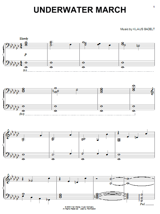 Preview Klaus Badelt Underwater March (from Pirates Of The Caribbean: The Curse Of The Black Pearl) Film and TV sheet music, notes and chords for Piano, SKU: 25200 sheet music, piano notes, chords, guitar tabs, score, transpose, transcribe, how to play, guide, download, learn, tutorial, progression, song, artist, awards, billboard, mtv, vh1, tour, single, album, release