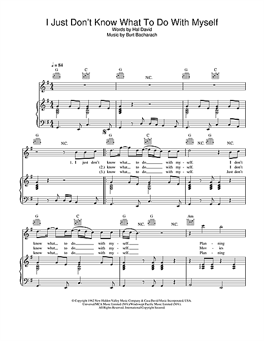 Preview The White Stripes I Just Don't Know What To Do With Myself Rock sheet music, notes and chords for Piano, Vocal & Guitar, SKU: 25226 sheet music, piano notes, chords, guitar tabs, score, transpose, transcribe, how to play, guide, download, learn, tutorial, progression, song, artist, awards, billboard, mtv, vh1, tour, single, album, release
