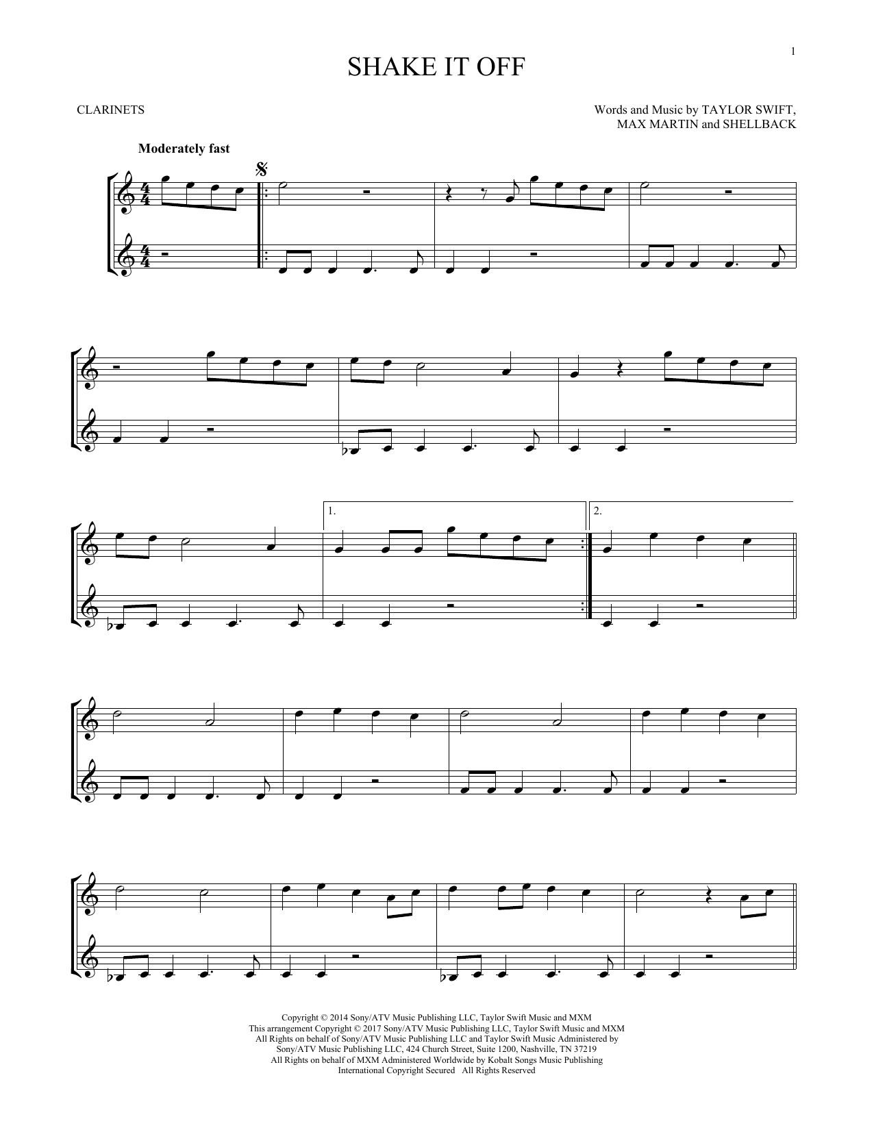 Taylor Swift Shake It Off Sheet Music Notes Chords Download