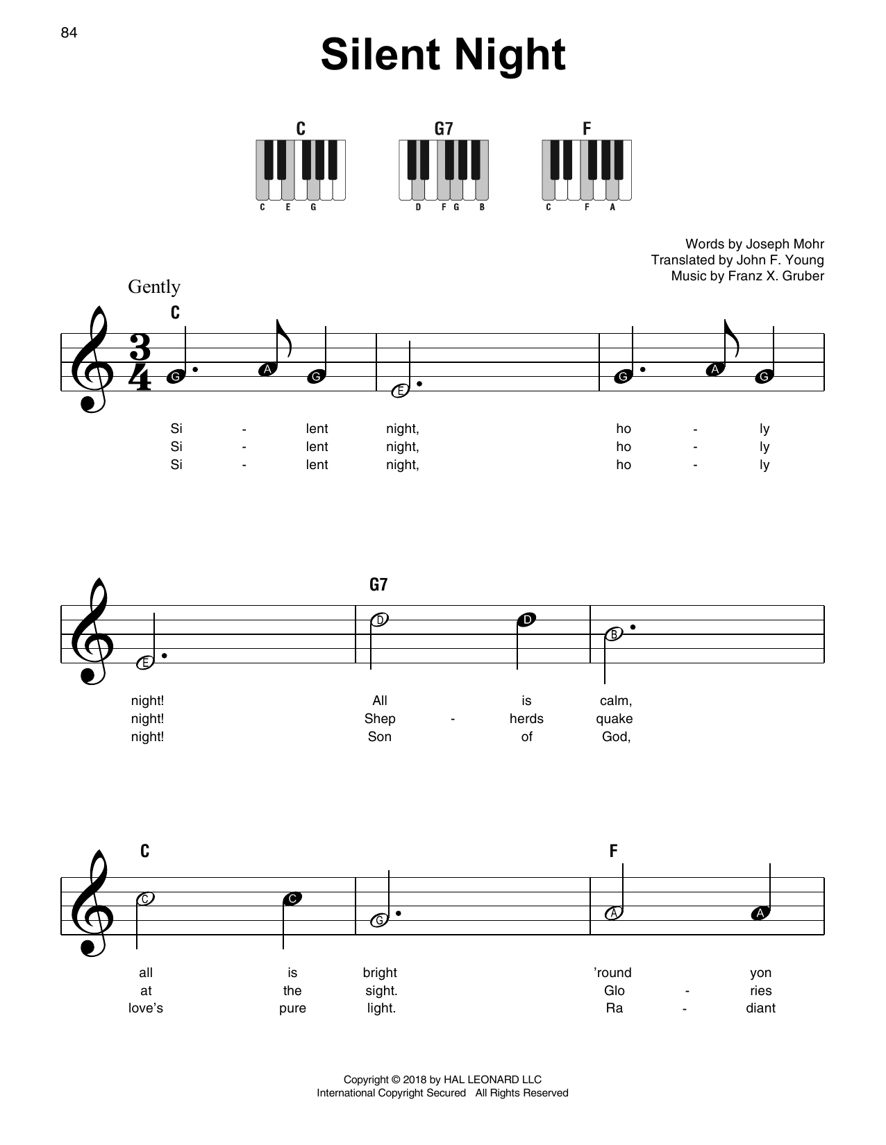 Preview Franz X. Gruber Silent Night Christmas sheet music, notes and chords for Super Easy Piano, SKU: 253360 sheet music, piano notes, chords, guitar tabs, score, transpose, transcribe, how to play, guide, download, learn, tutorial, progression, song, artist, awards, billboard, mtv, vh1, tour, single, album, release