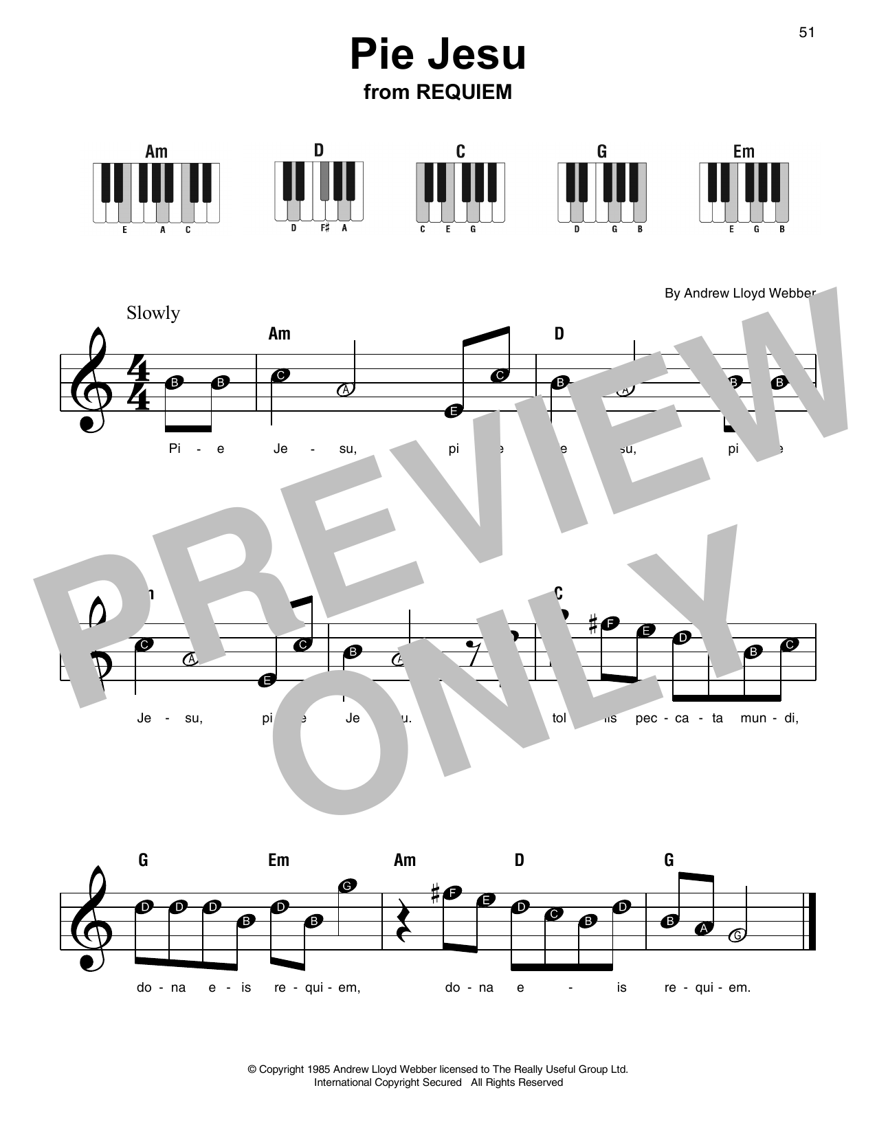 Preview Andrew Lloyd Webber Pie Jesu Broadway sheet music, notes and chords for Super Easy Piano, SKU: 253495 sheet music, piano notes, chords, guitar tabs, score, transpose, transcribe, how to play, guide, download, learn, tutorial, progression, song, artist, awards, billboard, mtv, vh1, tour, single, album, release