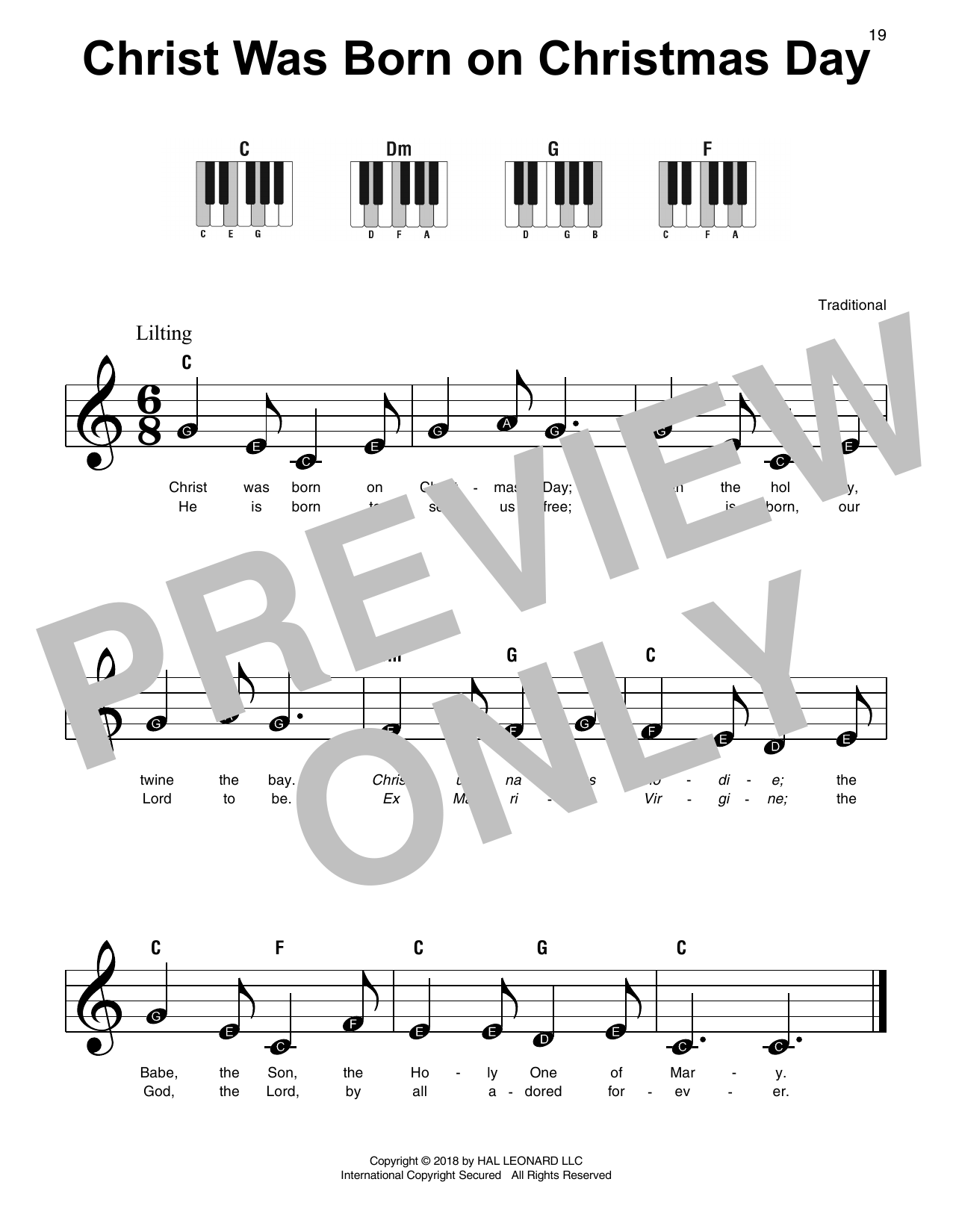 Preview Traditional Christ Was Born On Christmas Day Christmas sheet music, notes and chords for Super Easy Piano, SKU: 253690 sheet music, piano notes, chords, guitar tabs, score, transpose, transcribe, how to play, guide, download, learn, tutorial, progression, song, artist, awards, billboard, mtv, vh1, tour, single, album, release