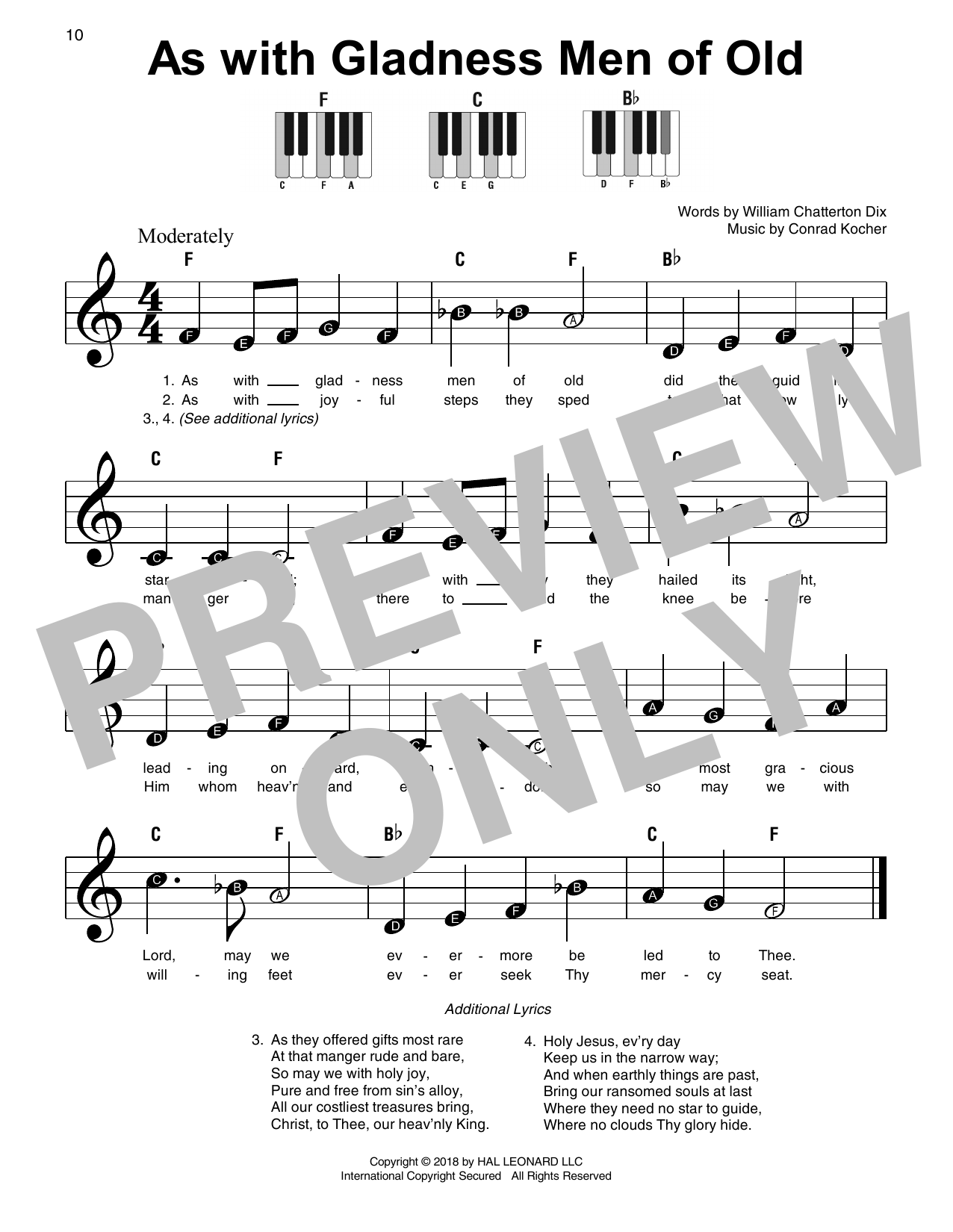 Preview William Chatterton Dix As With Gladness Men Of Old Hymn sheet music, notes and chords for Super Easy Piano, SKU: 253692 sheet music, piano notes, chords, guitar tabs, score, transpose, transcribe, how to play, guide, download, learn, tutorial, progression, song, artist, awards, billboard, mtv, vh1, tour, single, album, release
