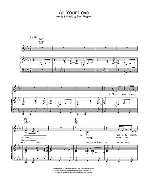 Preview Peter Malick & Norah Jones All Your Love Jazz sheet music, notes and chords for Piano, Vocal & Guitar, SKU: 25484 sheet music, piano notes, chords, guitar tabs, score, transpose, transcribe, how to play, guide, download, learn, tutorial, progression, song, artist, awards, billboard, mtv, vh1, tour, single, album, release