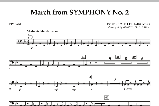 Preview Robert Longfield March from Symphony No. 2 - Timpani Concert sheet music, notes and chords for Concert Band, SKU: 275649 sheet music, piano notes, chords, guitar tabs, score, transpose, transcribe, how to play, guide, download, learn, tutorial, progression, song, artist, awards, billboard, mtv, vh1, tour, single, album, release