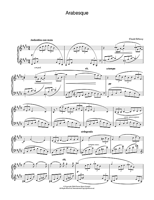 Preview Claude Debussy Arabesque No.1 Post-1900 sheet music, notes and chords for Piano, SKU: 28411 sheet music, piano notes, chords, guitar tabs, score, transpose, transcribe, how to play, guide, download, learn, tutorial, progression, song, artist, awards, billboard, mtv, vh1, tour, single, album, release