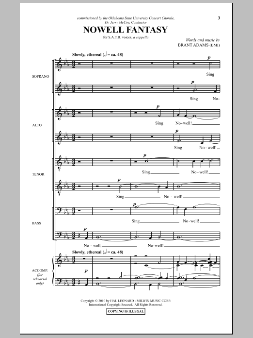 Preview Brant Adams Nowell Fantasy A Cappella sheet music, notes and chords for SATB, SKU: 290023 sheet music, piano notes, chords, guitar tabs, score, transpose, transcribe, how to play, guide, download, learn, tutorial, progression, song, artist, awards, billboard, mtv, vh1, tour, single, album, release