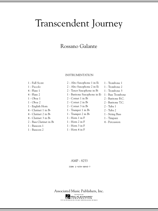 Preview Rossano Galante Transcendent Journey - Full Score Classical sheet music, notes and chords for Concert Band, SKU: 293317 sheet music, piano notes, chords, guitar tabs, score, transpose, transcribe, how to play, guide, download, learn, tutorial, progression, song, artist, awards, billboard, mtv, vh1, tour, single, album, release