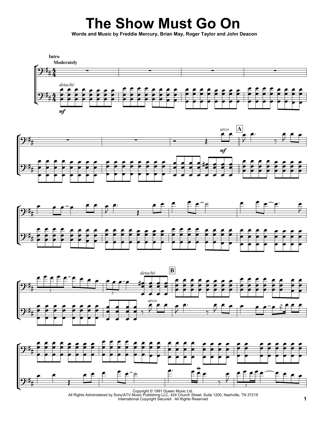 2Cellos The Show Must Go On Sheet Music Notes & Chords for Cello Duet - Download or Print PDF