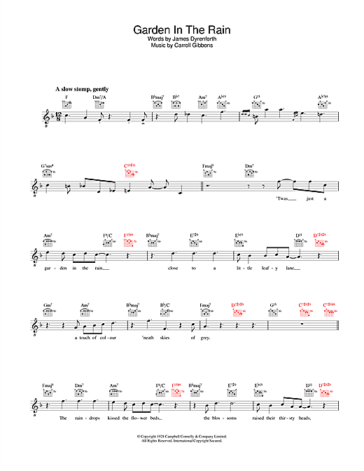 Diana Krall Garden In The Rain Sheet Music Notes Chords