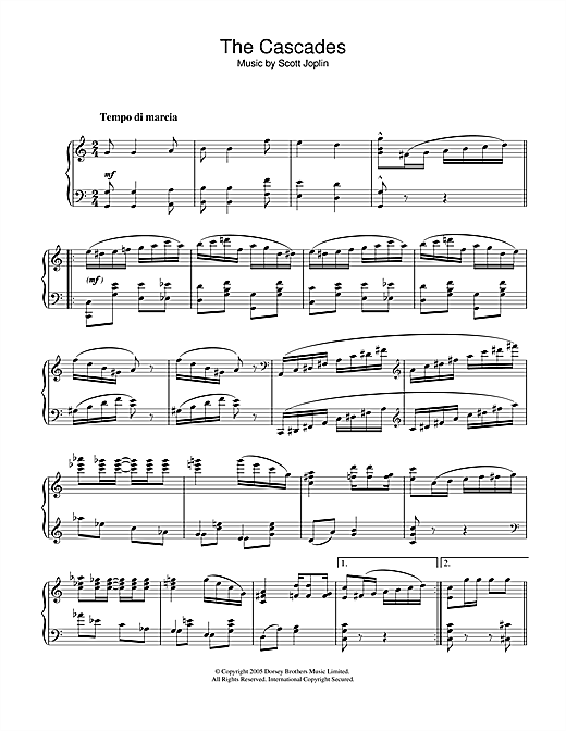 Preview Scott Joplin The Cascades Ragtime sheet music, notes and chords for Piano, SKU: 31818 sheet music, piano notes, chords, guitar tabs, score, transpose, transcribe, how to play, guide, download, learn, tutorial, progression, song, artist, awards, billboard, mtv, vh1, tour, single, album, release