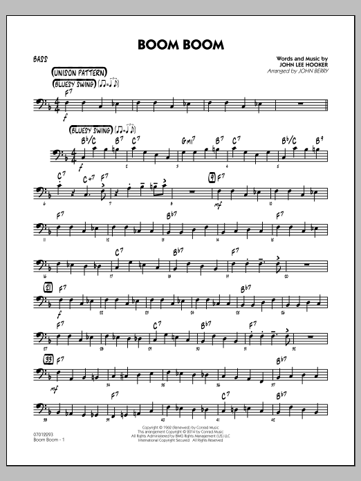 John Berry Boom Boom Bass Chords Sheet Music Notes Download