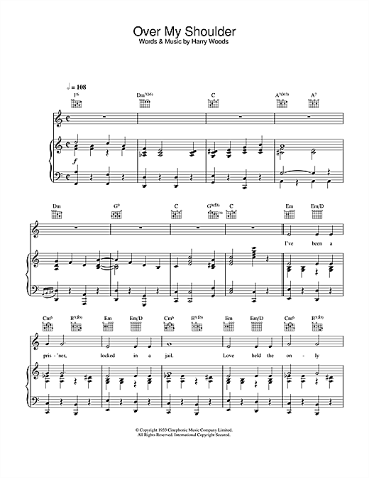 Jessie Matthews Over My Shoulder Sheet Music Download Pdf Score 33400