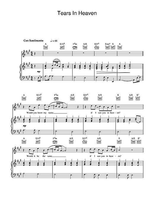 The Choirboys Tears In Heaven Sheet Music Download Pdf Score 33968