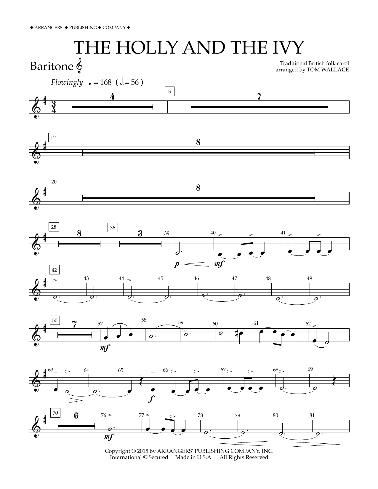 Preview Tom Wallace The Holly and the Ivy - Baritone T.C. Christmas sheet music, notes and chords for Concert Band, SKU: 343801 sheet music, piano notes, chords, guitar tabs, score, transpose, transcribe, how to play, guide, download, learn, tutorial, progression, song, artist, awards, billboard, mtv, vh1, tour, single, album, release